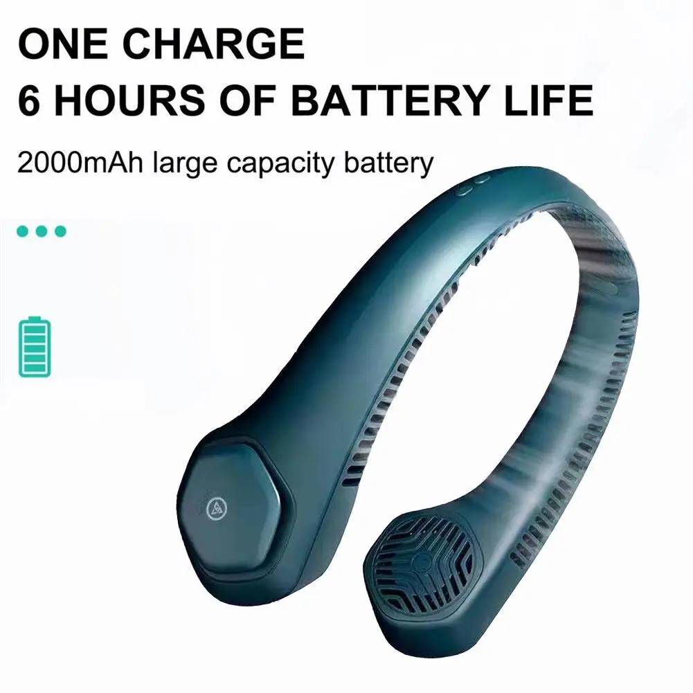 

Portable Wearable Hanging Neck Fan Usb Charging Neckband Leafless Indoor Outdoor Sports Mini Electric Fan