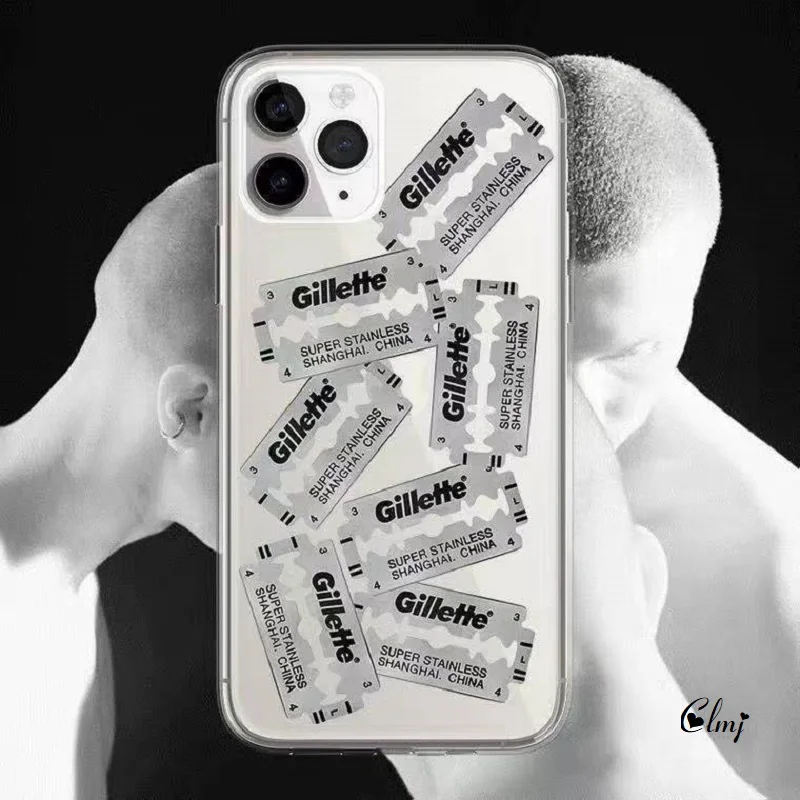 

Clmj Cool Blade Pattern Phone Case For iPhone 11 12 13 Pro Max X XR XS 7 8 Plus Transparent Black Silicone Phone Cover INS Y2K