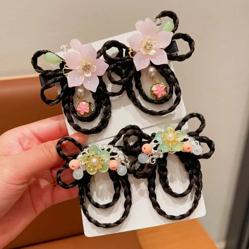 Милый красный детский парик заколка для волос кисточки цветок палочки ханьфу