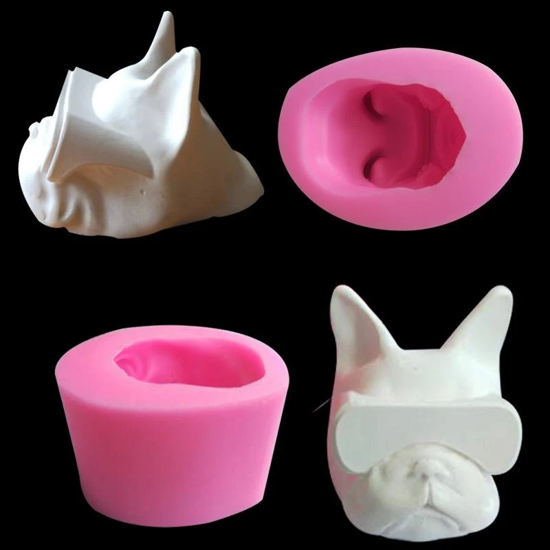 

Chocolate Silicone Mold French Bulldog Plaster Aromatherapy Silicone Mold Mousse Mold