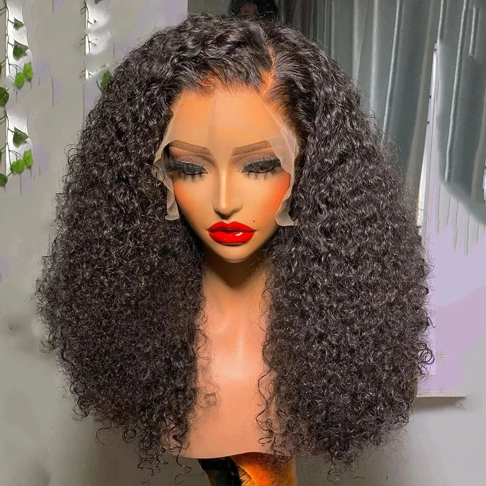 

Натуральные волосы без клея Курчавые Кудрявые натуральные черные синтетические волосы на шнуровке спереди парики для черных женщин боковая часть фронтальное волокно