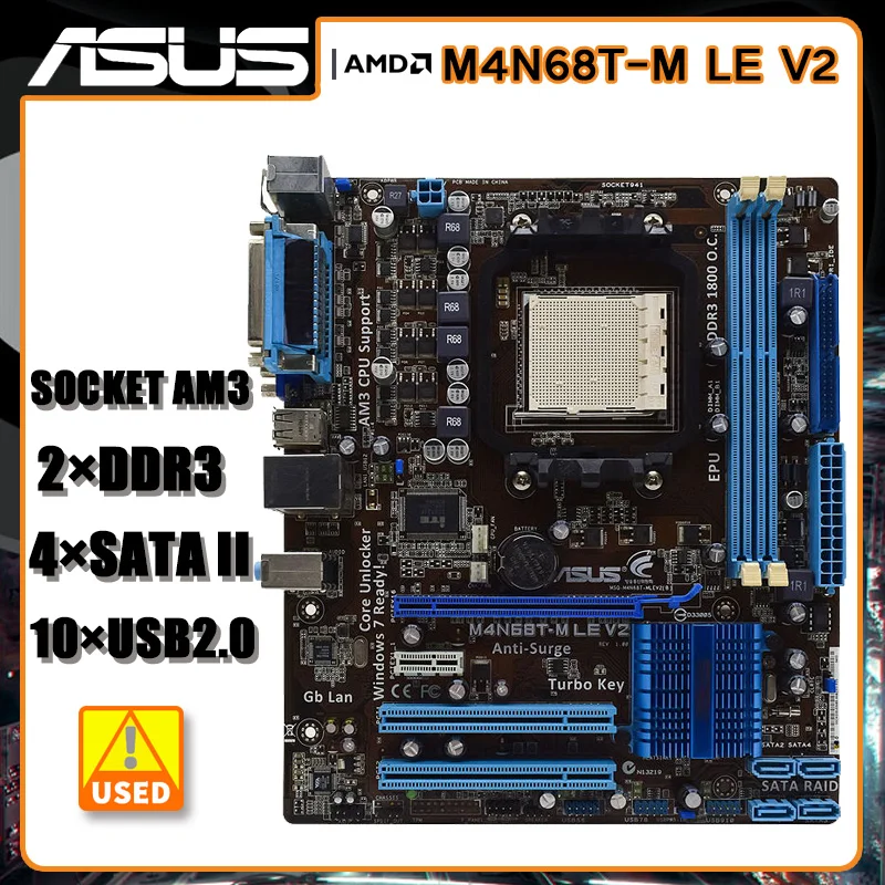 

Socket AM3 ASUS M4N68T-M LE V2 Motherboard DDR316GB SATA II USB2.0 NVIDIA GeForce 7025 ATX For Athlon IIX2 260 550 cpus