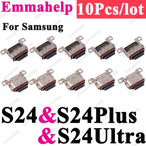 EmmHelp 10 шт. USB-разъем для зарядки SamSung Galaxy S24 S23 S23 S21 S20 Plus Ultra A22 A12 A11 A51 A71 A52 A72 A73 A03S