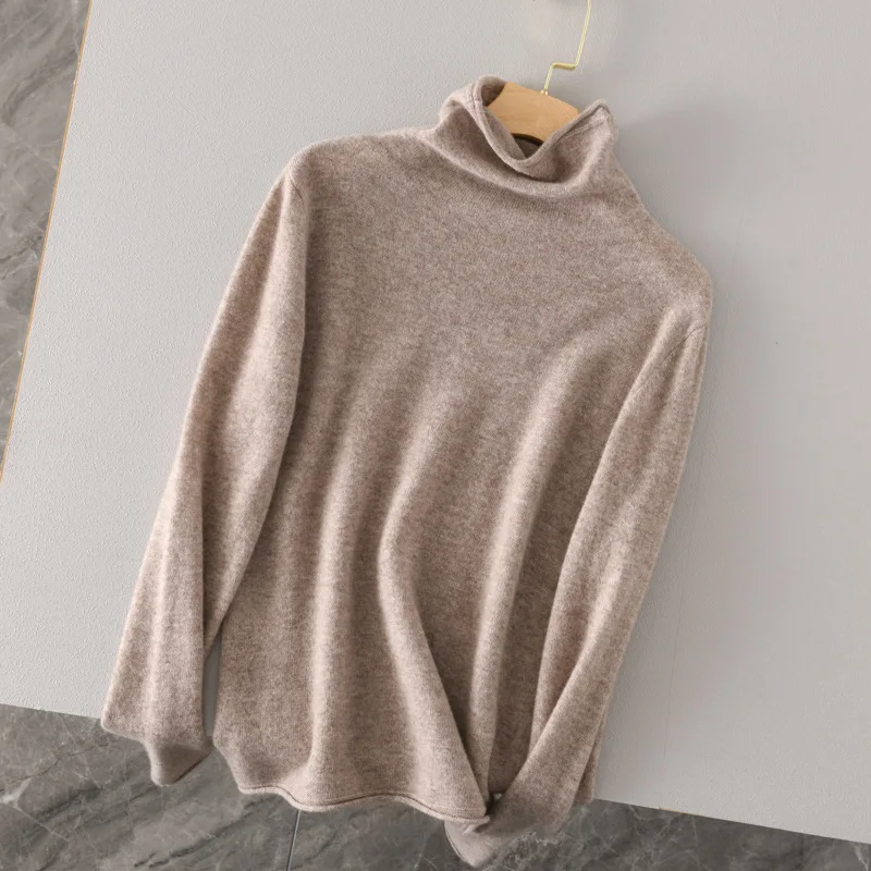 Кашемировый вязаный джемпер с ворсовым воротником