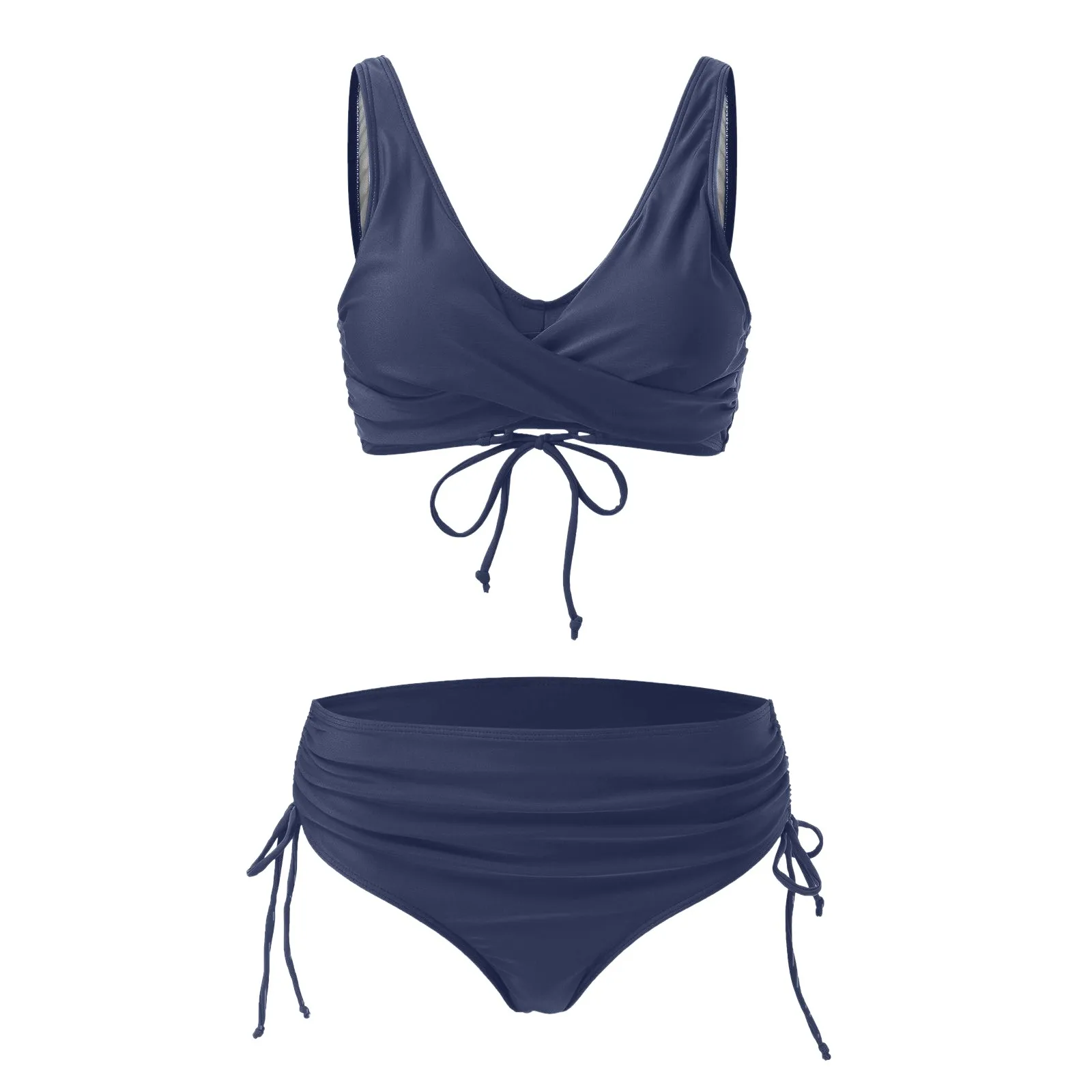 Купальники с эффектом пуш-ап комплект из 2 предметов однотонный пляжный