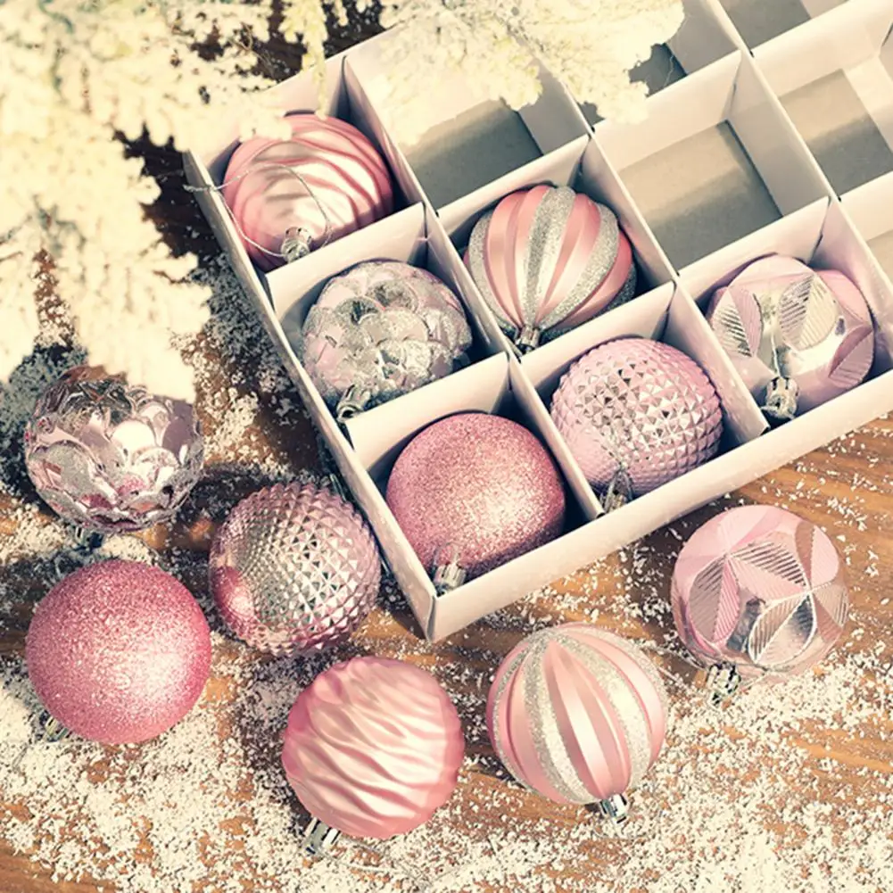 

12 шт. 1 коробка Рождественские шары, украшения для рождественской елки, шар, рождественские подвесные Подвески для елки, декор для вечерние, ...