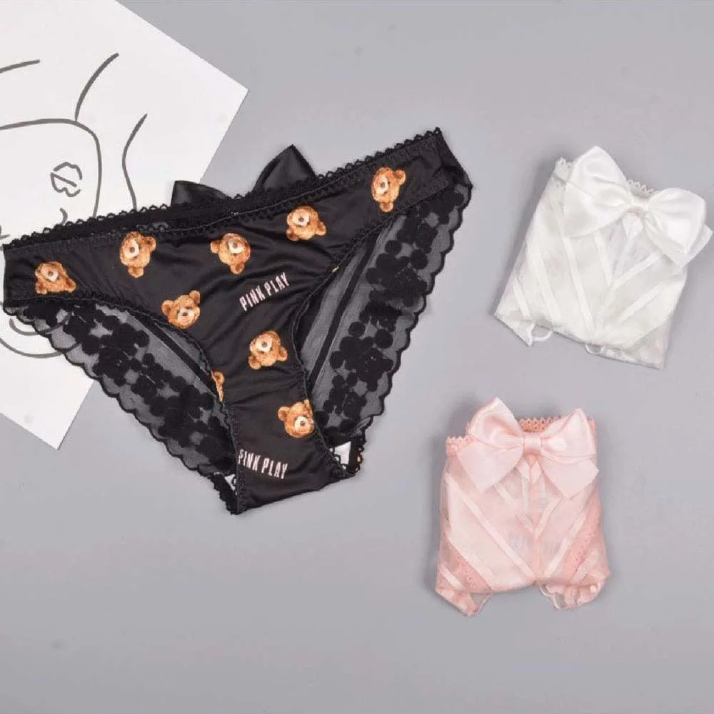 

Женское милое женское нижнее белье с заниженной талией и оборками