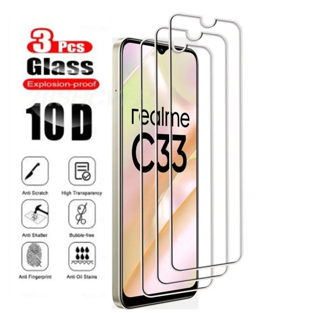 

Закаленное стекло для Realme C33 C31 C30 C35 C25s C25Y C25 C21Y C21 C20A C20 C17 C15 C11 C3i C3, Защитная пленка для экрана, 3 шт.