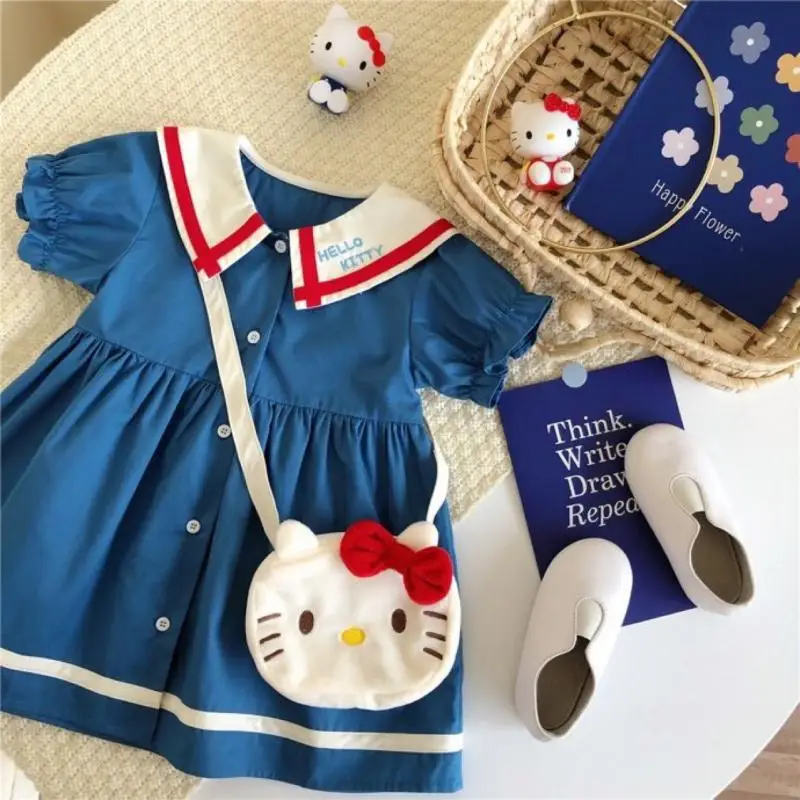 

2022 платье Sanriod для маленьких девочек с изображением кота из аниме, мультяшное детское платье принцессы, кавайное детское платье на день рожд...