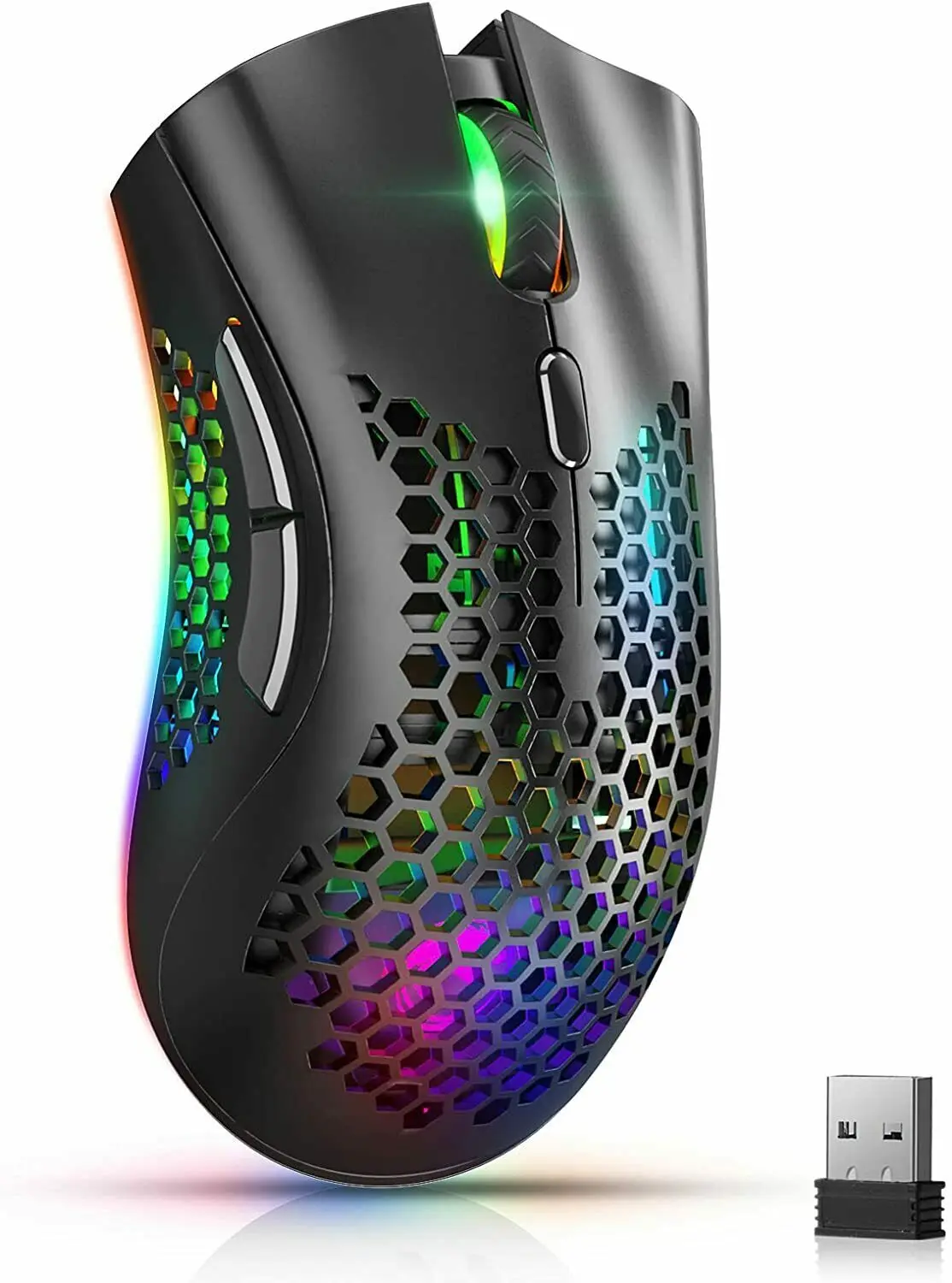 

UK Lightweight Gaming Mouse RGB Backlit Wireless Rechargeable for PC Laptop Mac