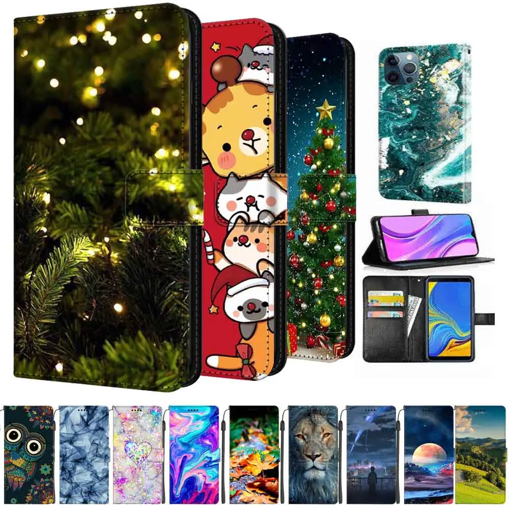 Фото Рождественский мраморный кожаный чехол для iphone 17 pro Max, роскошный кошелек с магнитной откидной крышкой для Apple Iphone 17, милые чехлы для телефонов Air №1