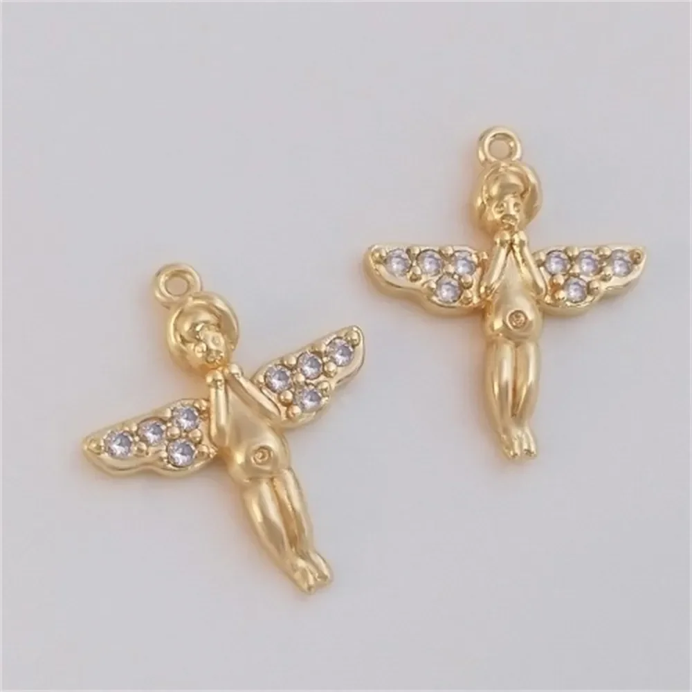 14-каратное золото инкрустированный цирконом кулон в виде черба ювелирные