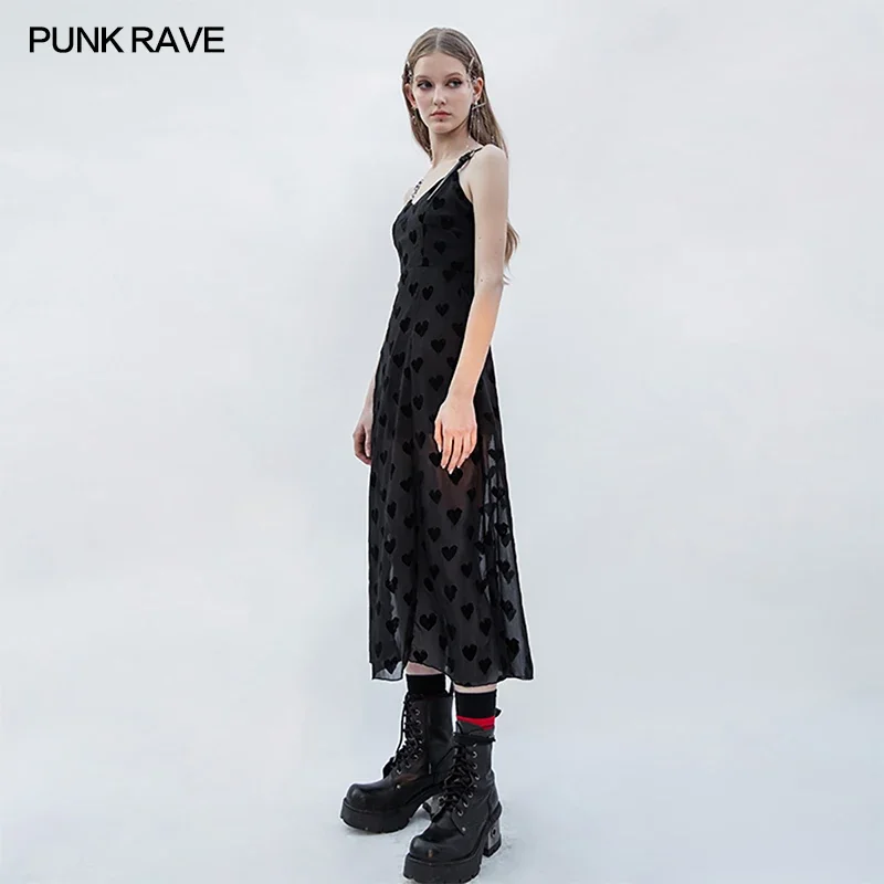 Женское шифоновое платье без рукавов длинное платье-трапеция в готическом стиле