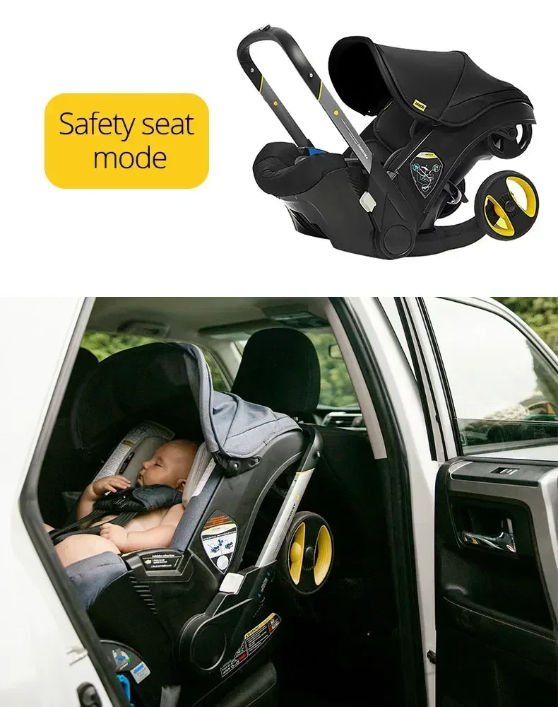 Многофункциональная детская коляска 4-в-1 складная дорожная с высоким пейзажем