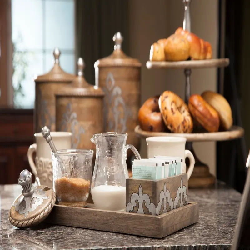 

Brown with Lid Beautiful Brown Metal Inlay Heritage Canister with a Small Lid - Perfect for Home-Storage and Decoration.