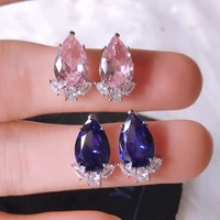 uilz delicate 3 colors cz stud earrings for women high quality aaa cubic zirconia party gift elegant female statement earrings