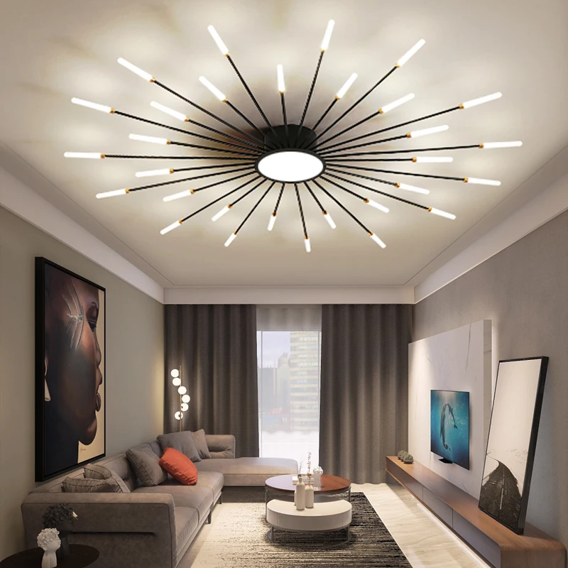 Led Firework Chandelier For Living Room Bedroom Modern Ceiling Chandelier Dining Room Hanging Lamp Home Decor Creative Fixtures