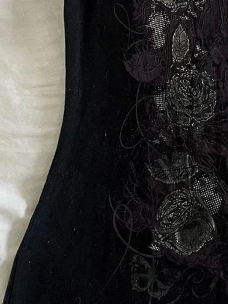 Женская футболка с цветочным принтом Y2k винтажные облегающие повседневные