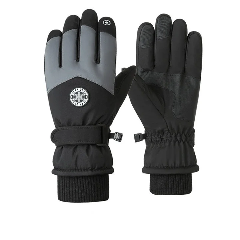 

Зимние теплые флисовые лыжные перчатки для мужчин и женщин сенсорные водонепроницаемые ветрозащитные уличные спортивные перчатки для сно...