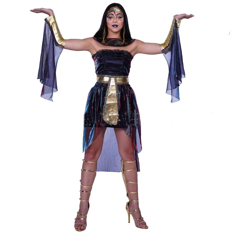

Костюмы Калифорнии, женский костюм египетской богини, косплей-костюм для взрослых Клеопатры, египетской богини, костюм на Хэллоуин, платье египетской королевы