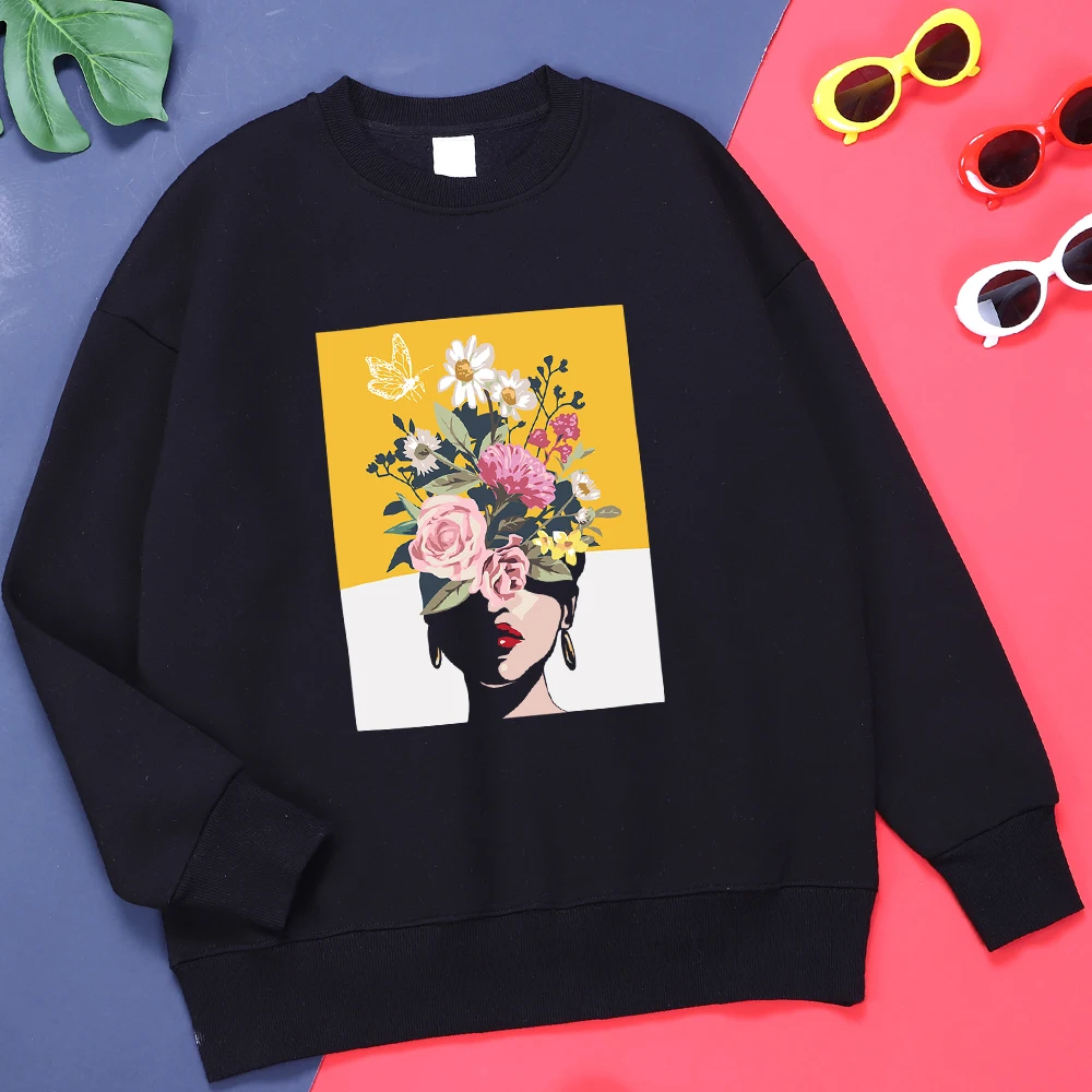 

Flower Girls Attracting Butterfliesclothes Man Daily Hip Hop Hoodie Harajuku Oversized Hoodies Vintage Harajuku Streetwear Mens