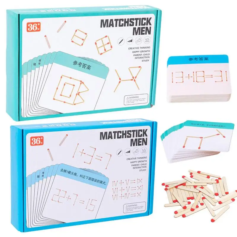 

Matchstick Puzzle Game Wooden Toy DIY Math Geometry Board Game Creative Thinking Match Logic Training Educational Toys For Kids