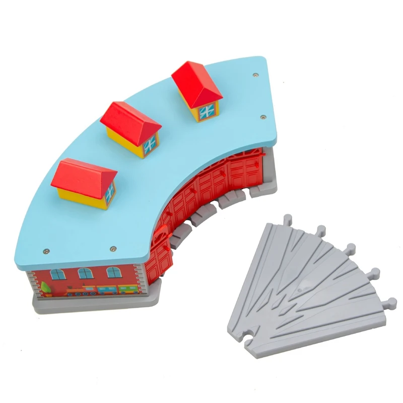 

Wooden Railway Track Accessories Parking Lot Series Compatible With Biro All Brands Wood Track Educational Toys For Kids