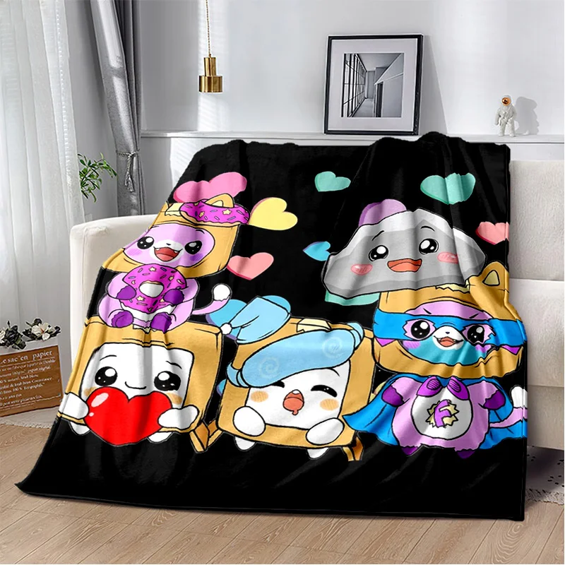 Мягкое плюшевое одеяло Happy Rocky и Foxy и Boxy Lankybox, фланелевое одеяло, покрывало для гостиной, спальни, кровати, дивана, пикника