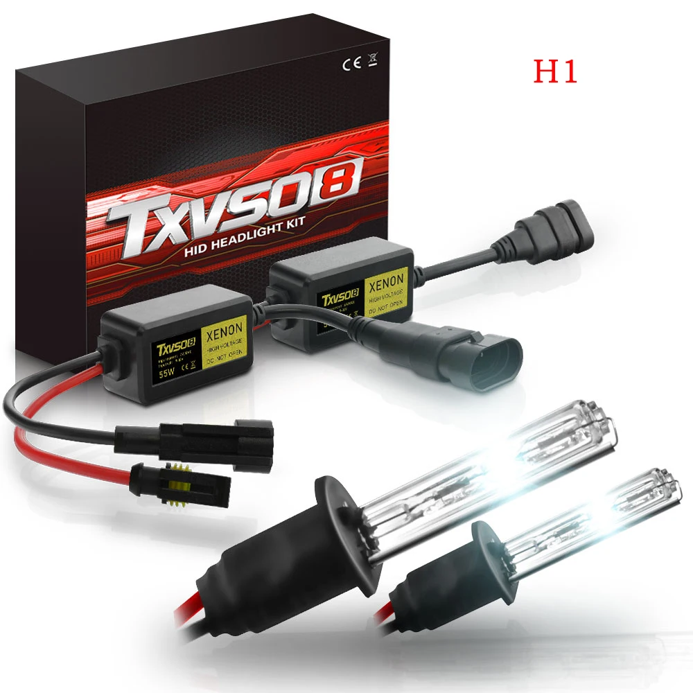 

TXVSO8 H1 DC Xenon Car Headlight Kit 3000K 4300K 8000K 10000K 12000K 2Pcs 55W HID Bulb Slim Ballast Motorcycle Replacement Parts