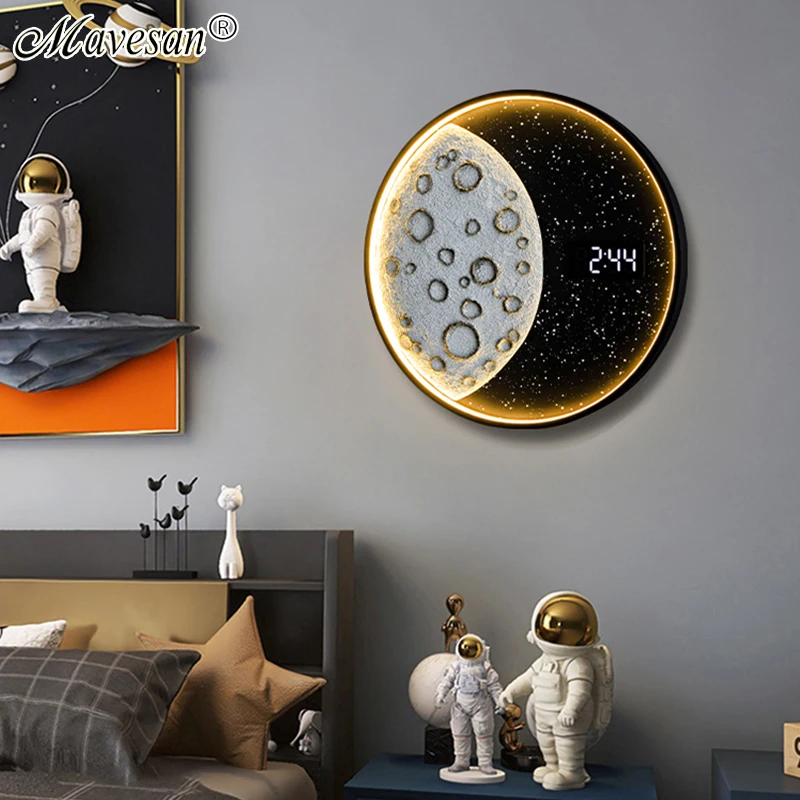 Modern Creative Moon Wall Lamp for Bedroom Living Room Background Wall Light Crescent Moon Shaped Ceiling Lights Home Decor