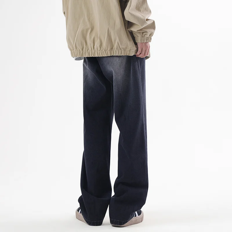 Blue Black Baggy Jeans Men Fashion Retro Harajuku Straight Jeans Men Streetwear Hip-hop Loose Denim Pants Mens Trousers M-2XL