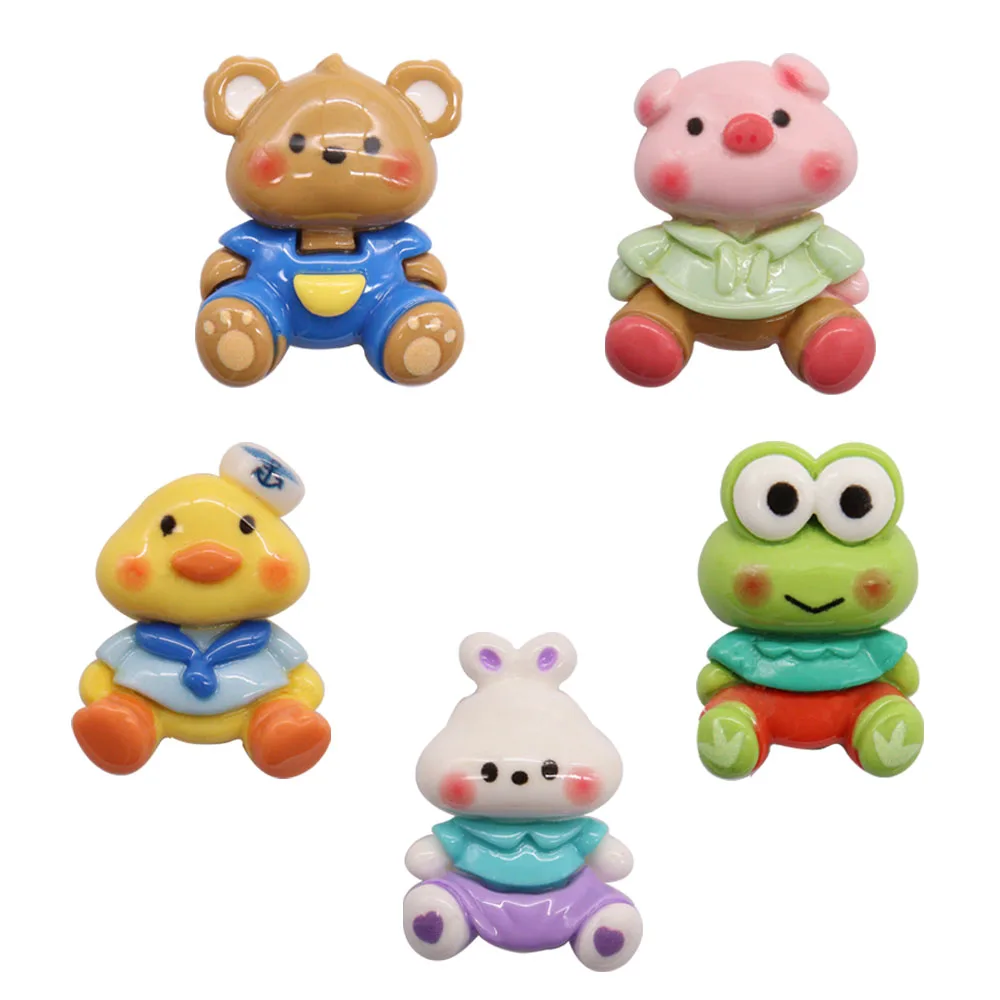 

1-5 шт. полимерная Пряжка Croc Jibz, подходящие к наручным ремешкам, медведь, искусственная утка, кролик, отверстие, украшение для тапочек, декорат...