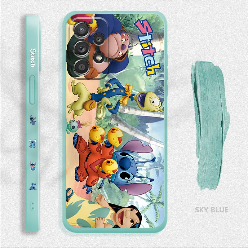 Disney Lilo & Stitch Life Liquid Candy Case For Samsung Galaxy A73 A71 A72 A12 A21s A22 A23 A31 A32 A51 A52 A52s A53 A02s Cover images - 6