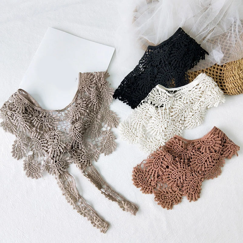 

Women Neckerchief Triangle Scarf Lace Sheer Hollow Out Solid Color Bandana Hair Head Scarf Retro Lace Crochet Shawl Knit Scarf