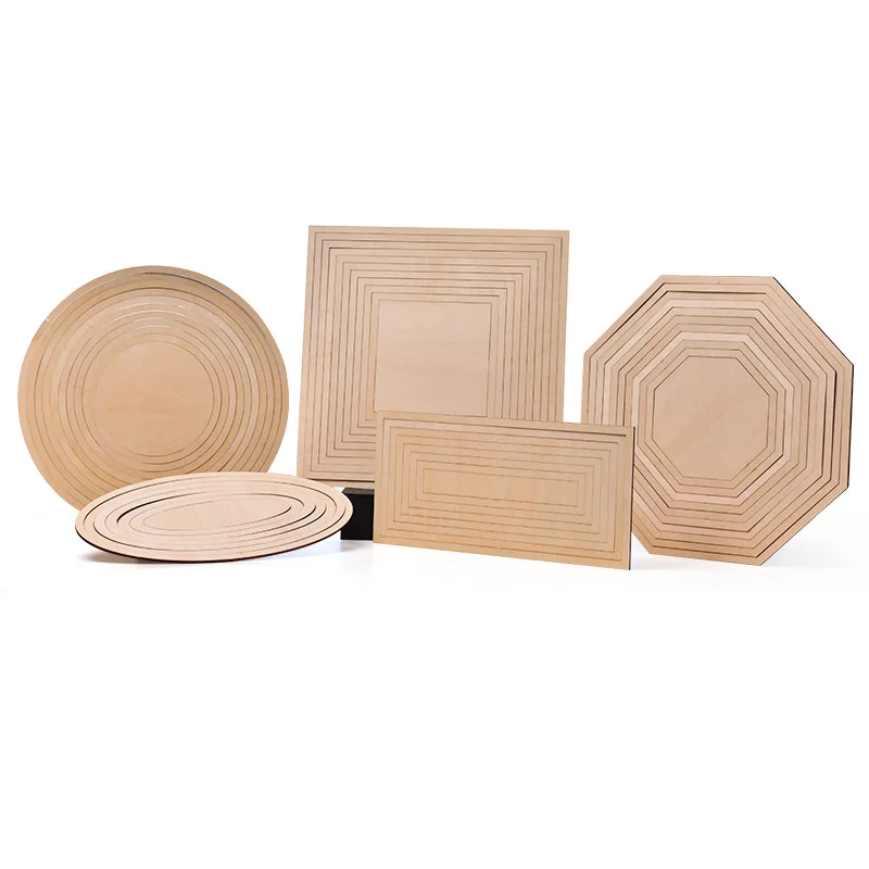 

Pottery Tools Wooden Concentric Geometric Figure Rail Set DIY Ceramic Cutting and Printing Blank Modeling Mud Plate Forming Tool