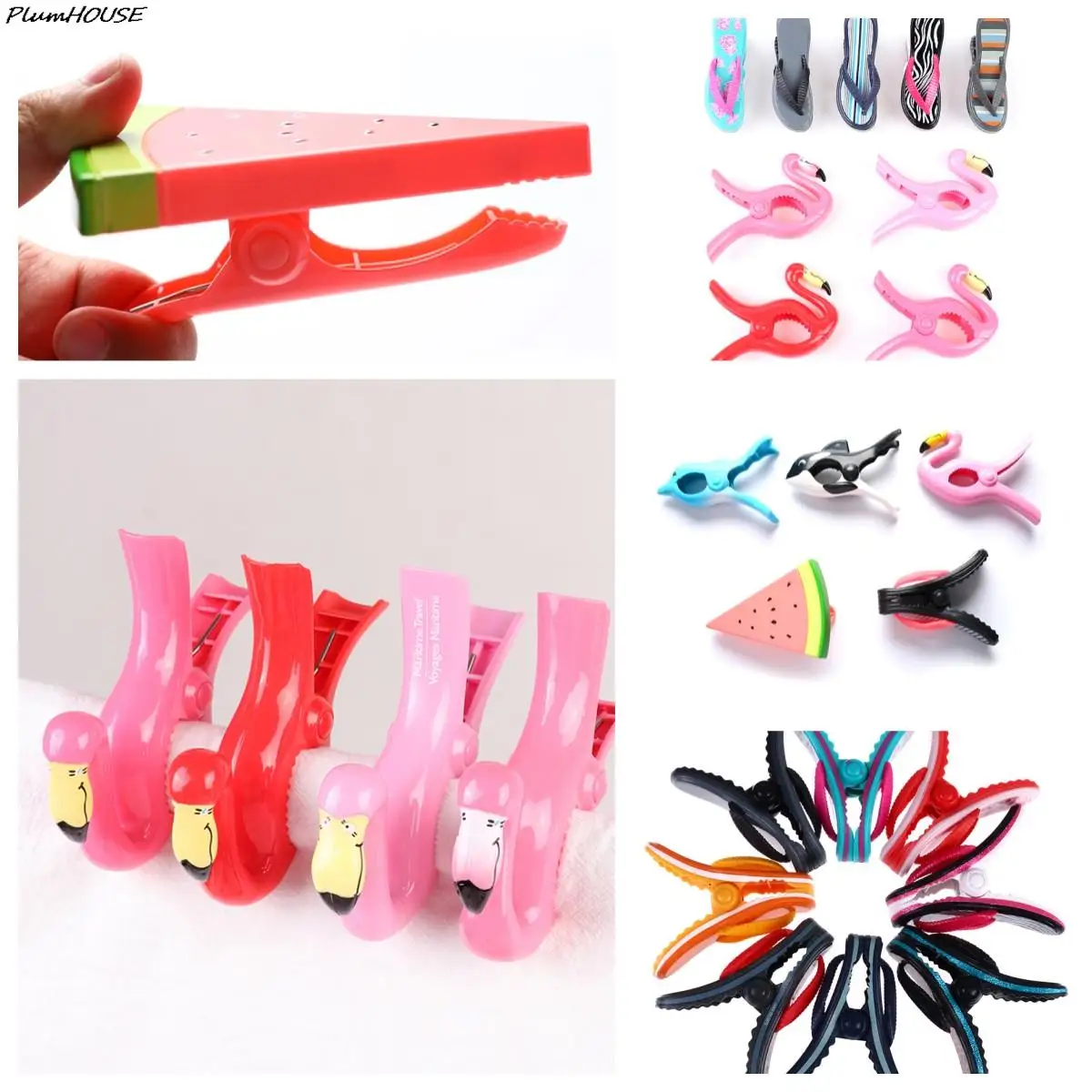 S Clips For Sunbeds Sun Lounger Animal Decorative Clothes Pegs Pins Large Size Drying Racks Various Styles