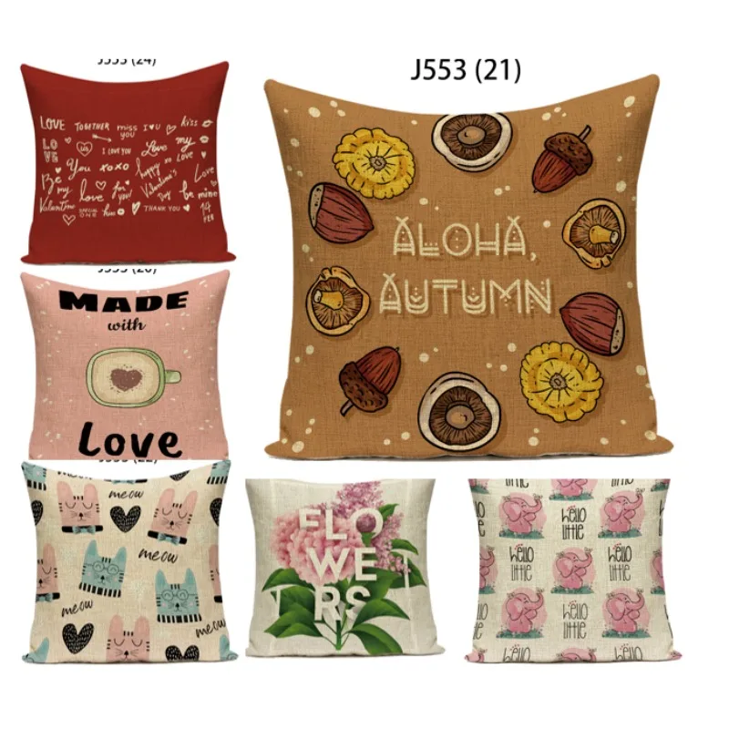 

Creative Cartoon Pillow Cover Print Double sided Pillowcase Cushion Cover Decor Home Sofa Living Room Pieces for Tables DF364