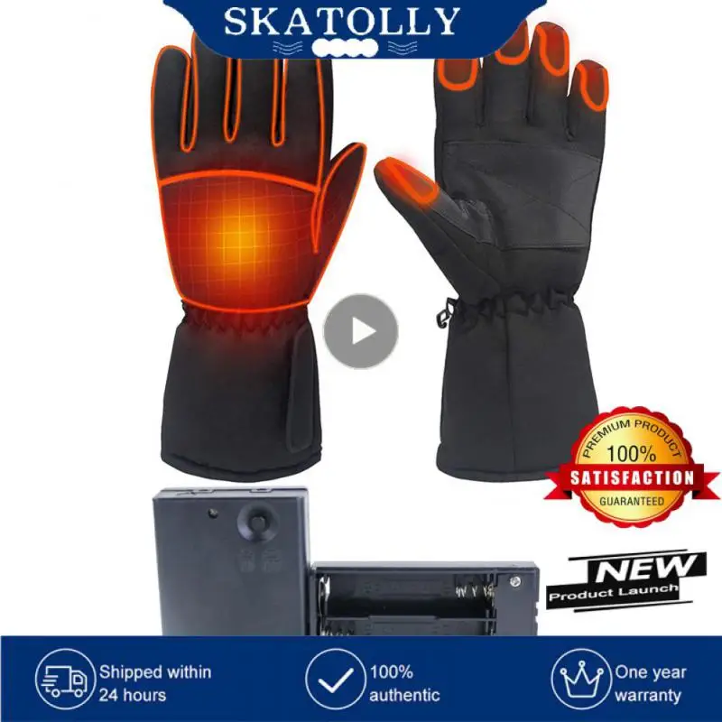 

Winter Cold Warm Ski Gloves Carbon Fiber Heating Heats Up Quickly Winter Sports Accessories 230g Black Motorcycle Heated Gloves