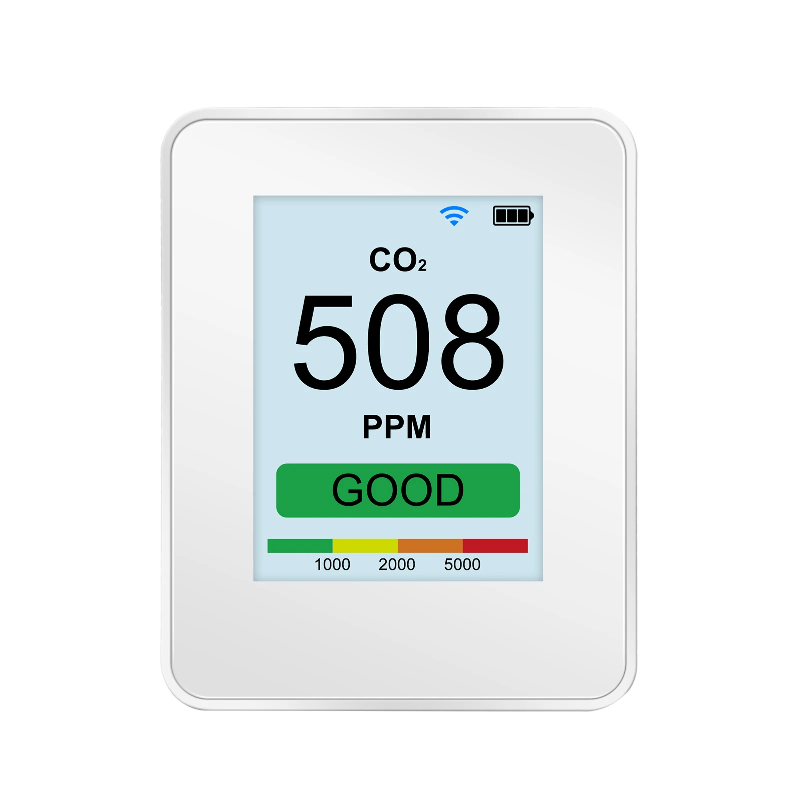 

Smart Air Quality Monitor Wifi CO2 Detector APP Remote Monitoring TFT Screen 2600mAh Rechargeable Portable Carbon Dioxide Tester