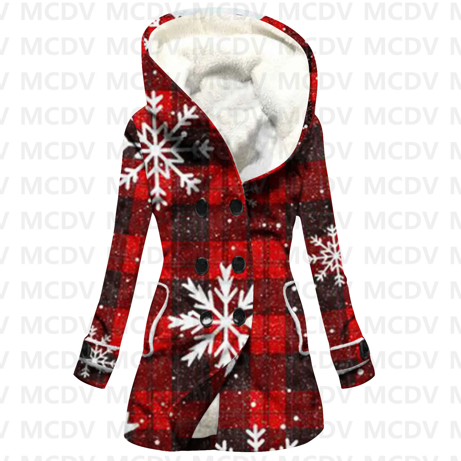 

Рождественская флисовая накидка с 3D принтом, женское плотное теплое пальто с капюшоном, Женское зимнее теплое пальто, повседневная одежда 02