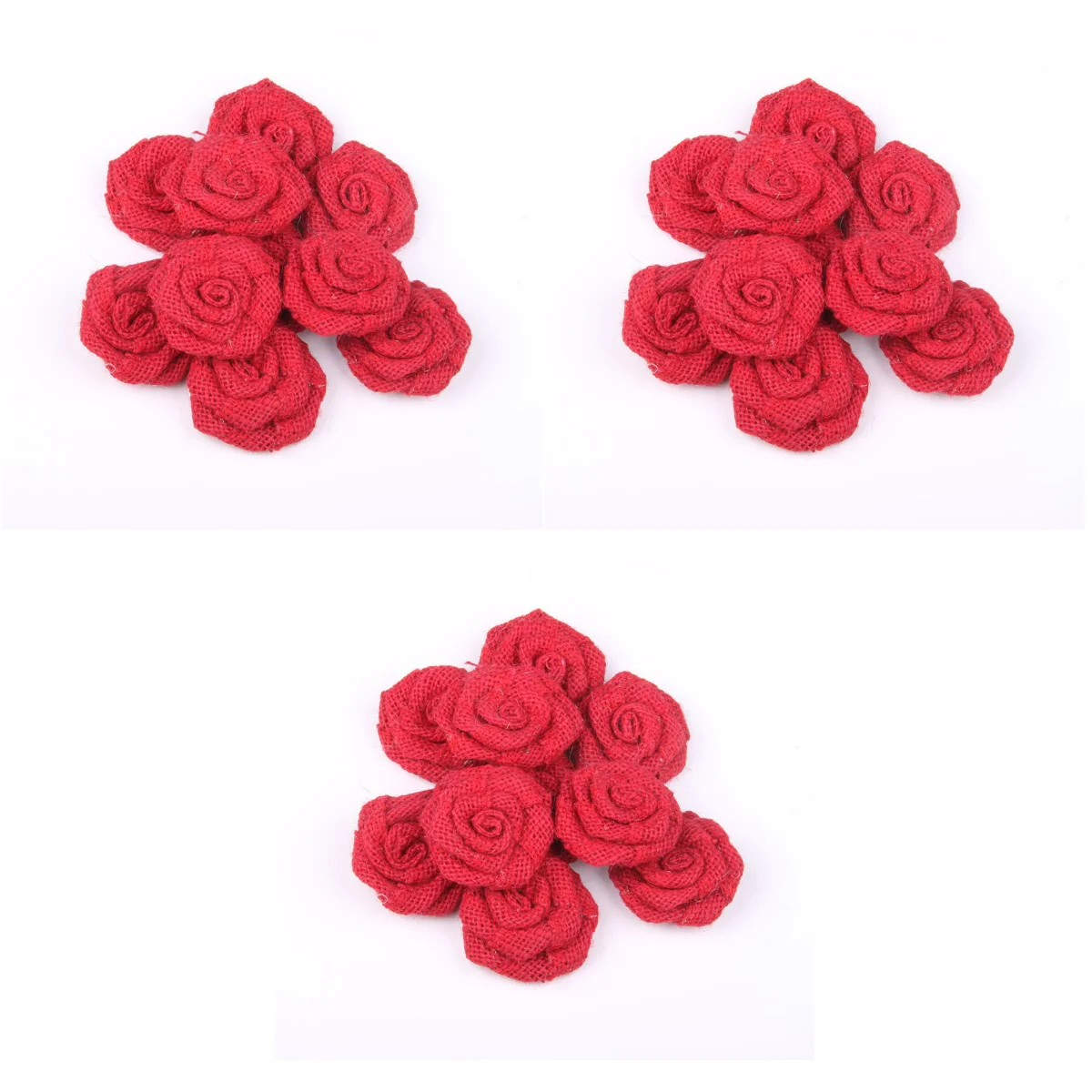 

18 pcs Burlap Roses Hessian Jute Flower Rustic Vintage Rose for Christmas Wedding Embellishments (Red)