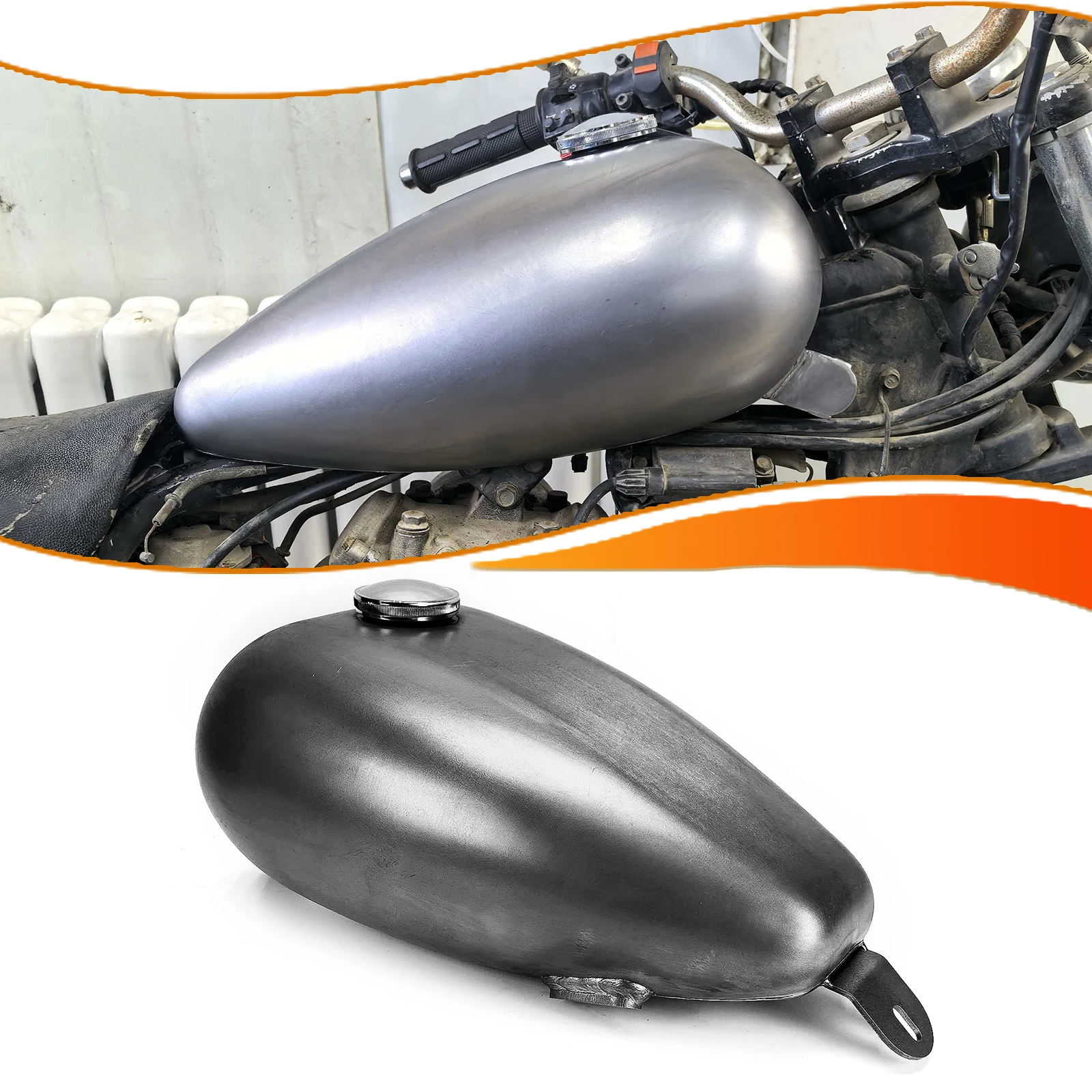 Фото 7-литровый топливный бак для мотоцикла в винтажном стиле для Kawasaki BJ250 (Estrella250) BJ 250 1992-2006 2005 2004 2003 №2