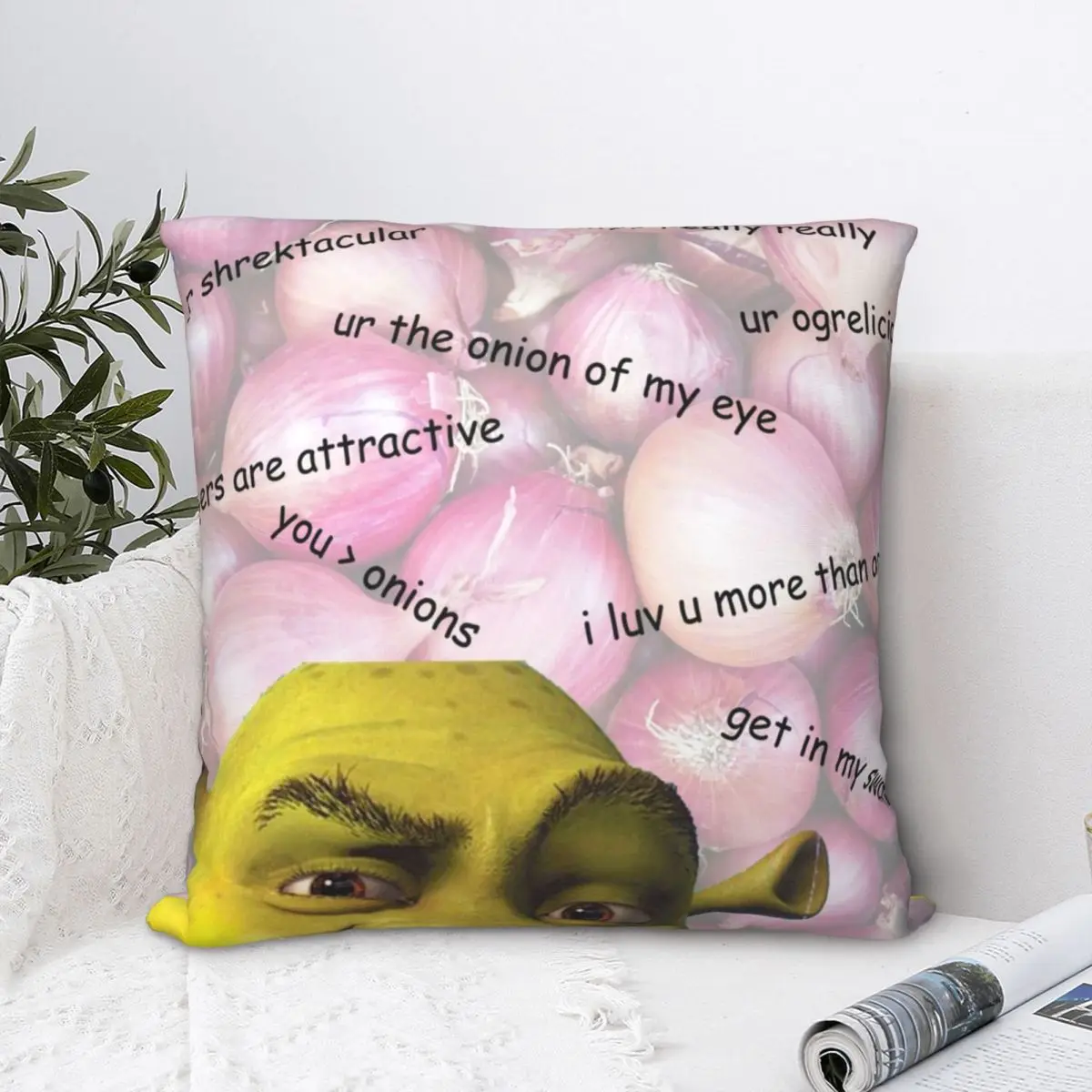 

Чехол-наволочка с изображением квадратной подушки из полиэстера