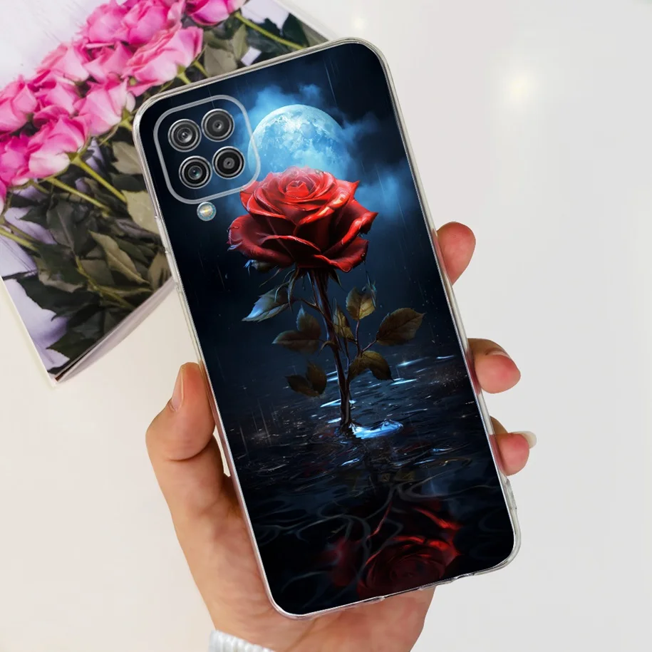 Силиконовый чехол для Samsung Galaxy A12 Модный мягкий с мраморной бабочкой M12 F12