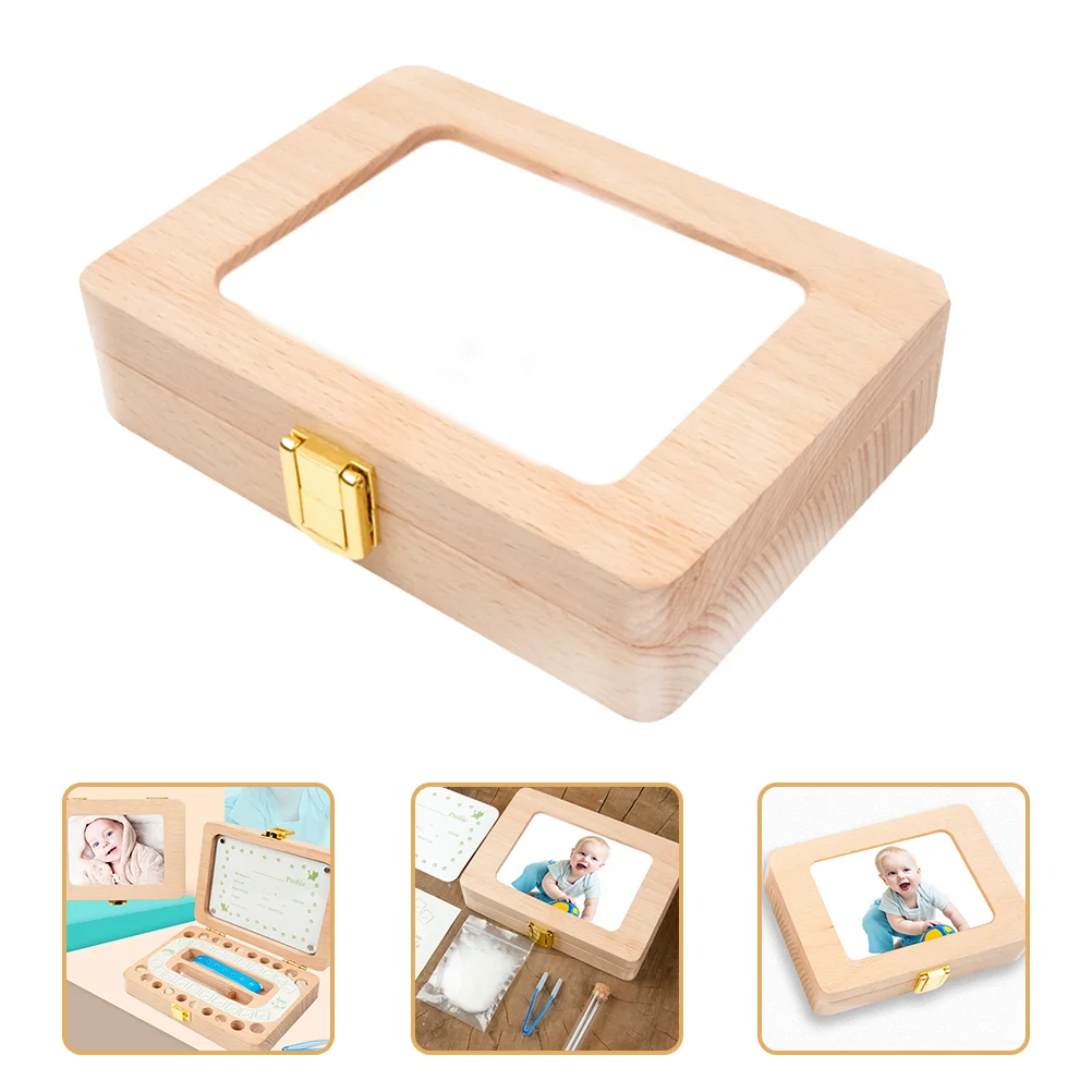 

Wooden Baby Keepsake Box Baby Teeth Box Tooth Holder for Kids Keepsake