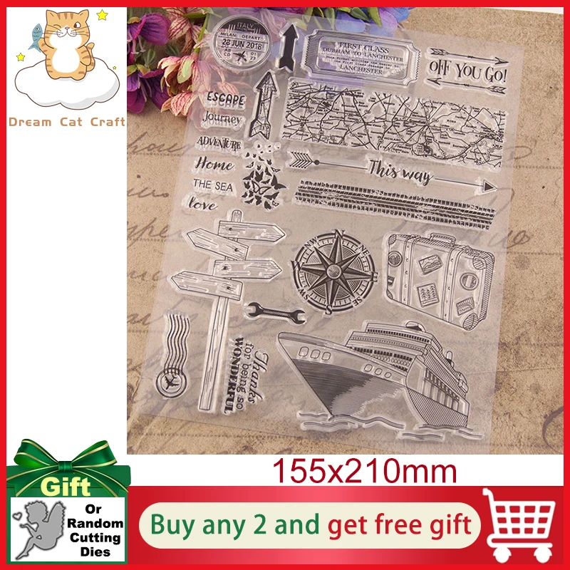 

Дорожные прозрачные штампы с навигационной картой, новинка 2022, фотообои для рукоделия, скрапбукинга, изготовления открыток, украшение альб...