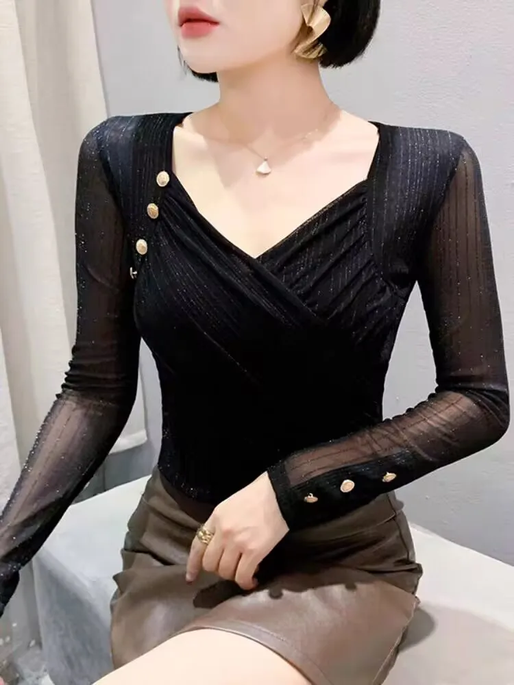 Очаровательный элегантный женский осенне-зимний пуловер футболка с