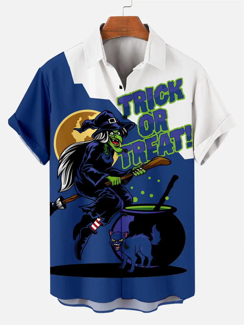 

Мужская рубашка с коротким рукавом и изображением призрака или трюка на Хэллоуин