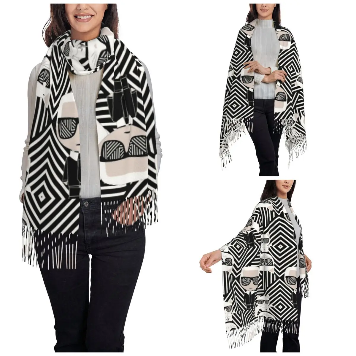 K модный шарф с надписью для женщин зимняя теплая кашемировая шаль большой