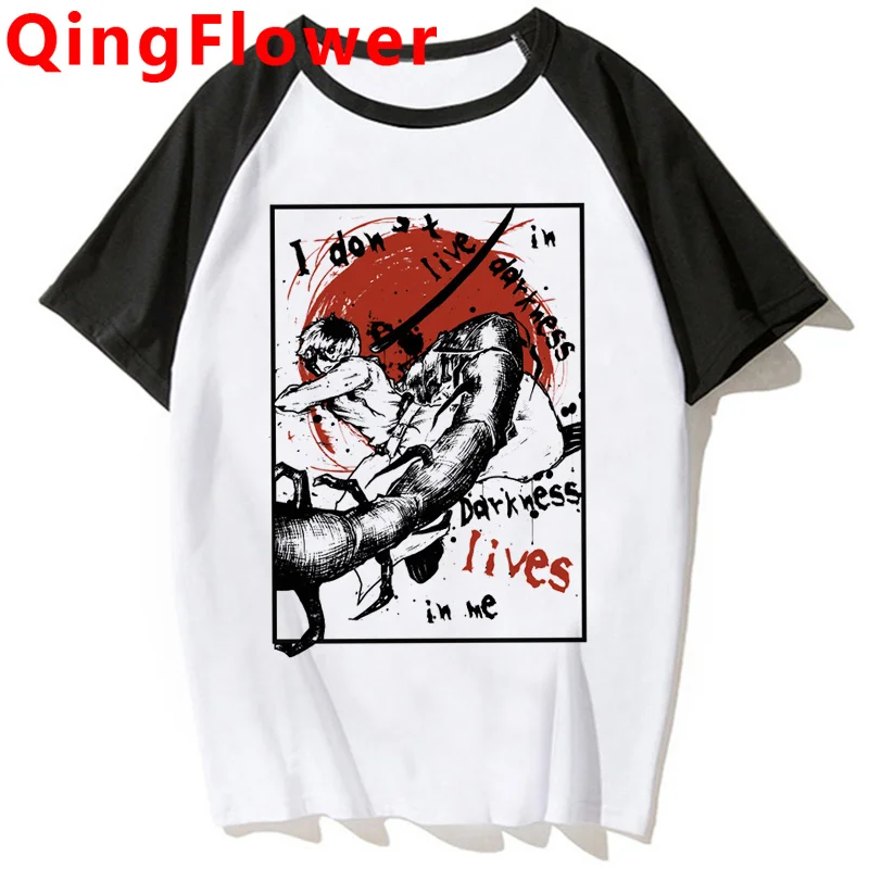 

Аниме канеки Кен Токийский Гуль одежда для мужчин Харадзюку кавайная эстетика японская Харадзюку Футболка белая футболка в эстетике